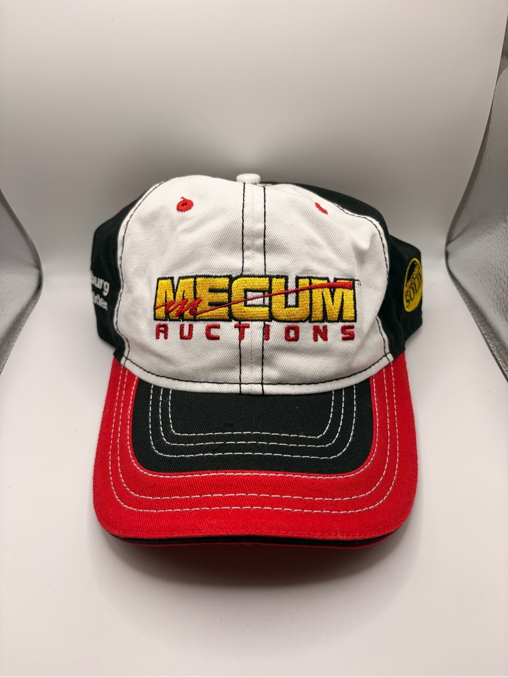 Men's Tricolor Logo Baseball Cap - White/Black/Red